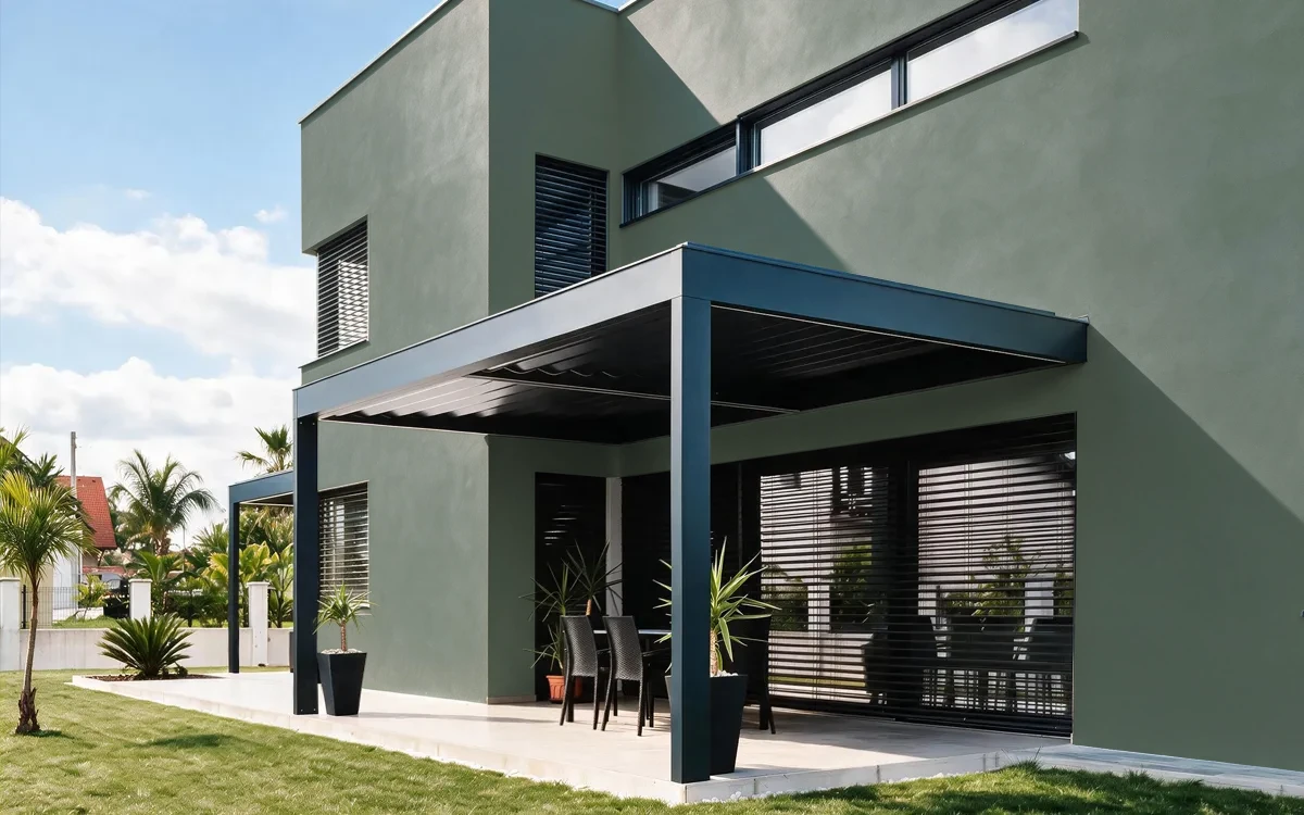 Nippon Paint's SHADED CANOPY color on different wall surfaces.
