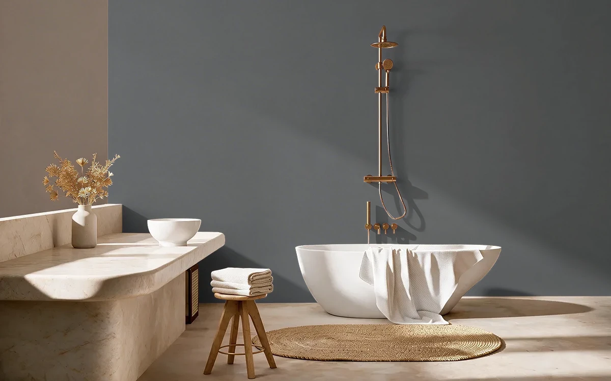 Nippon Paint's SHADED GRAY color on different wall surfaces.