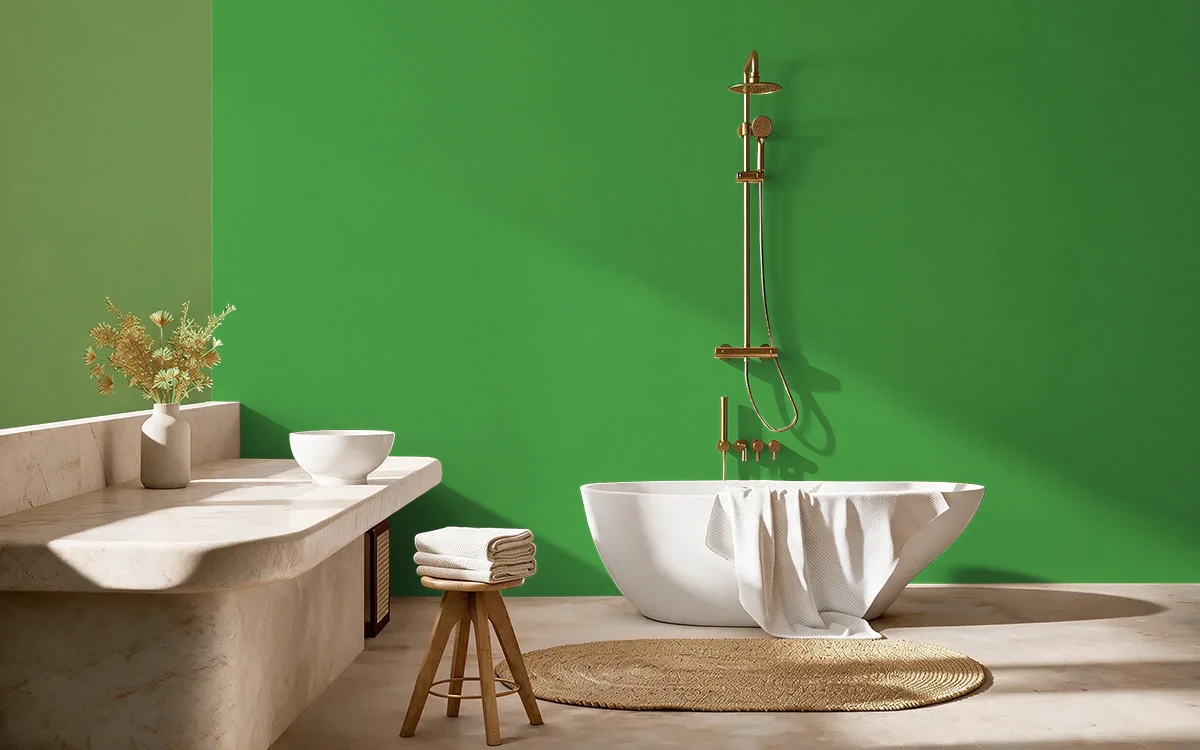 Nippon Paint's SHENANIGAN color on different wall surfaces.