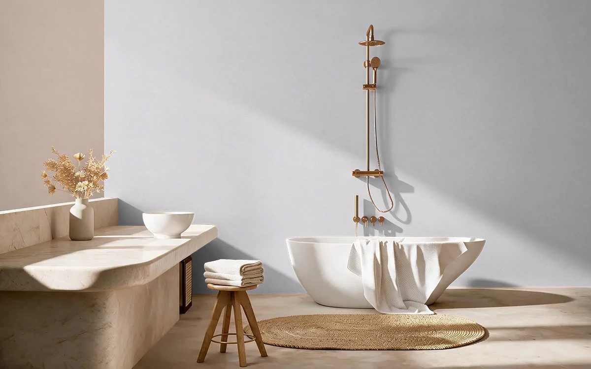 Nippon Paint's SHIMMERING GEMS color on different wall surfaces.