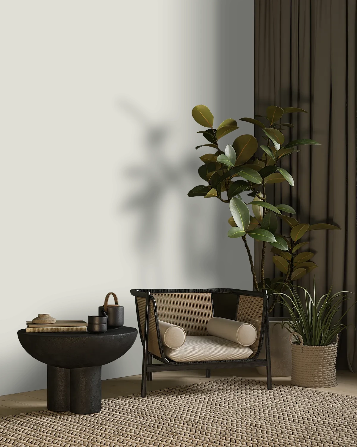 Nippon Paint's SHINING PEWTER color on a beautifully decorated wall.