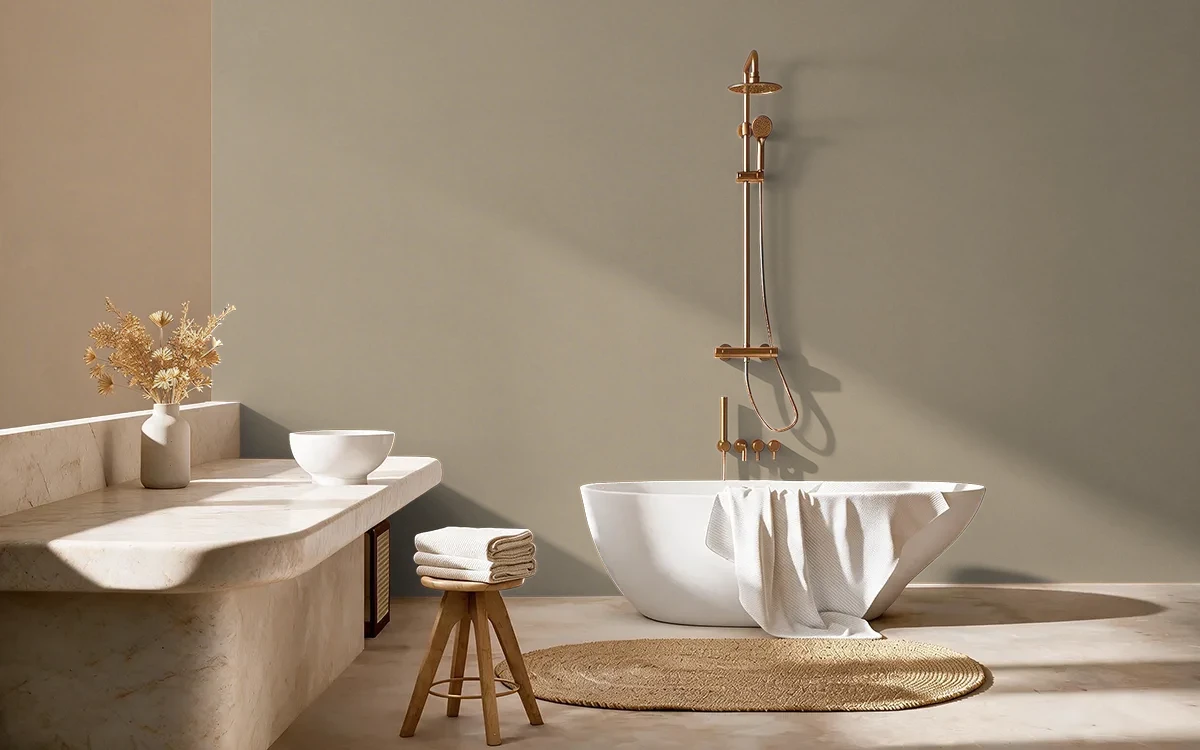 Nippon Paint's SHIPSGATE color on different wall surfaces.