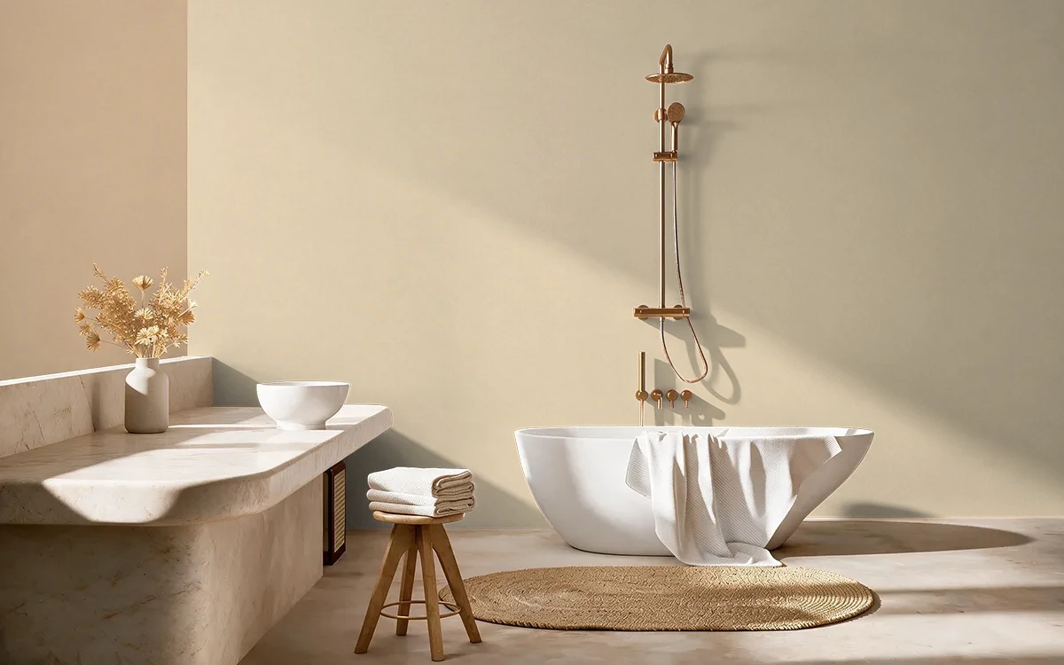 Nippon Paint's SILENT BLISS color on different wall surfaces.