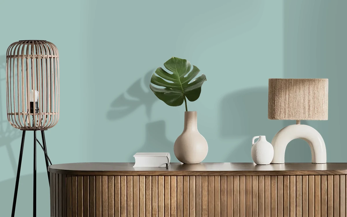 Nippon Paint's SILENT TRANQUILITY color on different wall surfaces.