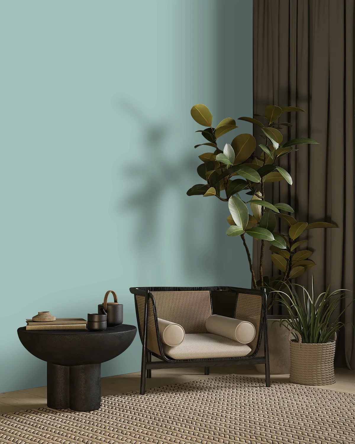 Nippon Paint's SILENT TRANQUILITY color on a beautifully decorated wall.