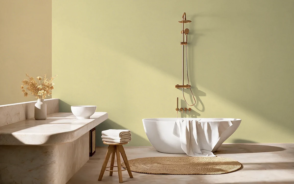 Nippon Paint's SINGLE FEATHER color on different wall surfaces.