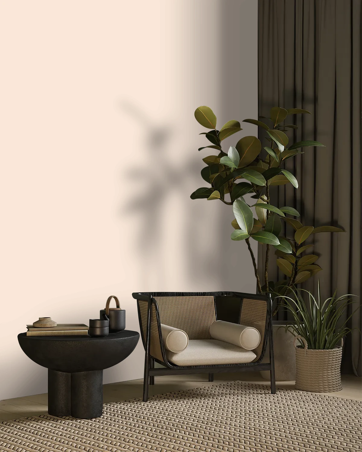 Nippon Paint's SIZZLING SUNRISE color on a beautifully decorated wall.
