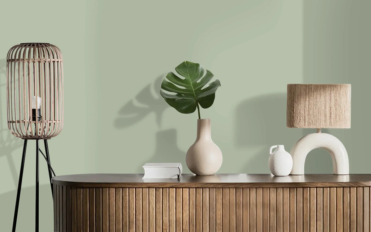 Nippon Paint's SKYLARK color on different wall surfaces.
