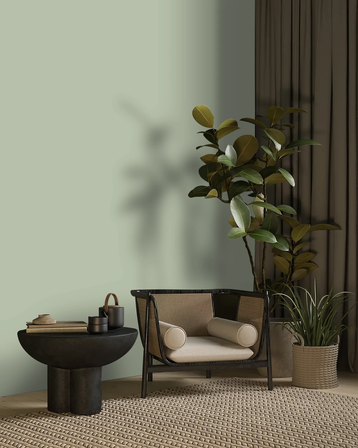 Nippon Paint's SKYLARK color on a beautifully decorated wall.