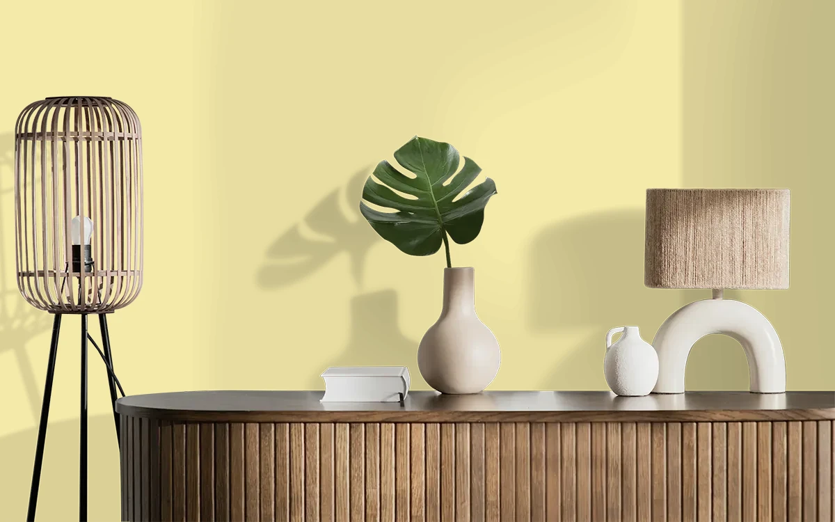 Nippon Paint's SLIGHT EMBRACE color on different wall surfaces.