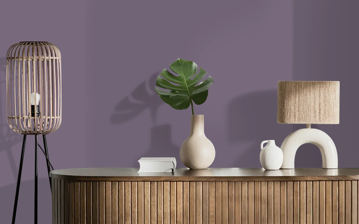 Nippon Paint's SLIGHT NUDGE color on different wall surfaces.