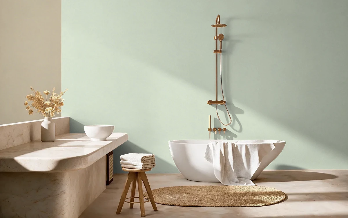 Nippon Paint's SLIGHT WIFT color on different wall surfaces.