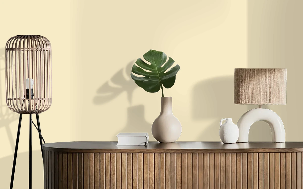 Nippon Paint's SMALL WONDER color on different wall surfaces.