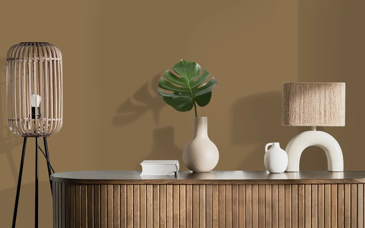 Nippon Paint's SNAPPED color on different wall surfaces.