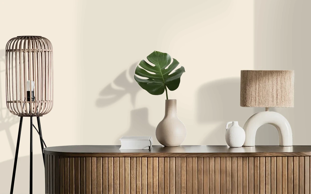 Nippon Paint's SNOW WHITE color on different wall surfaces.