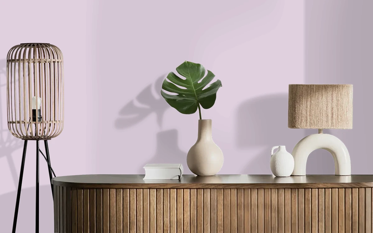 Nippon Paint's SNOWBELL color on different wall surfaces.