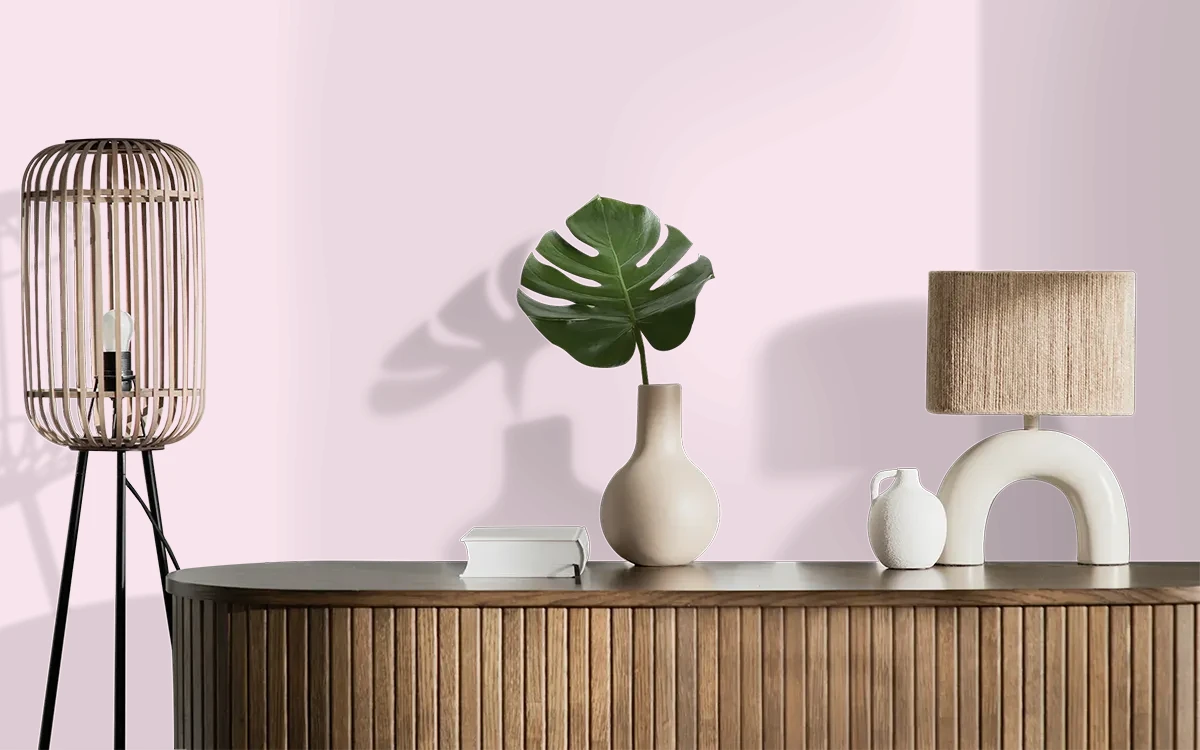 Nippon Paint's SOFT LULLABY color on different wall surfaces.