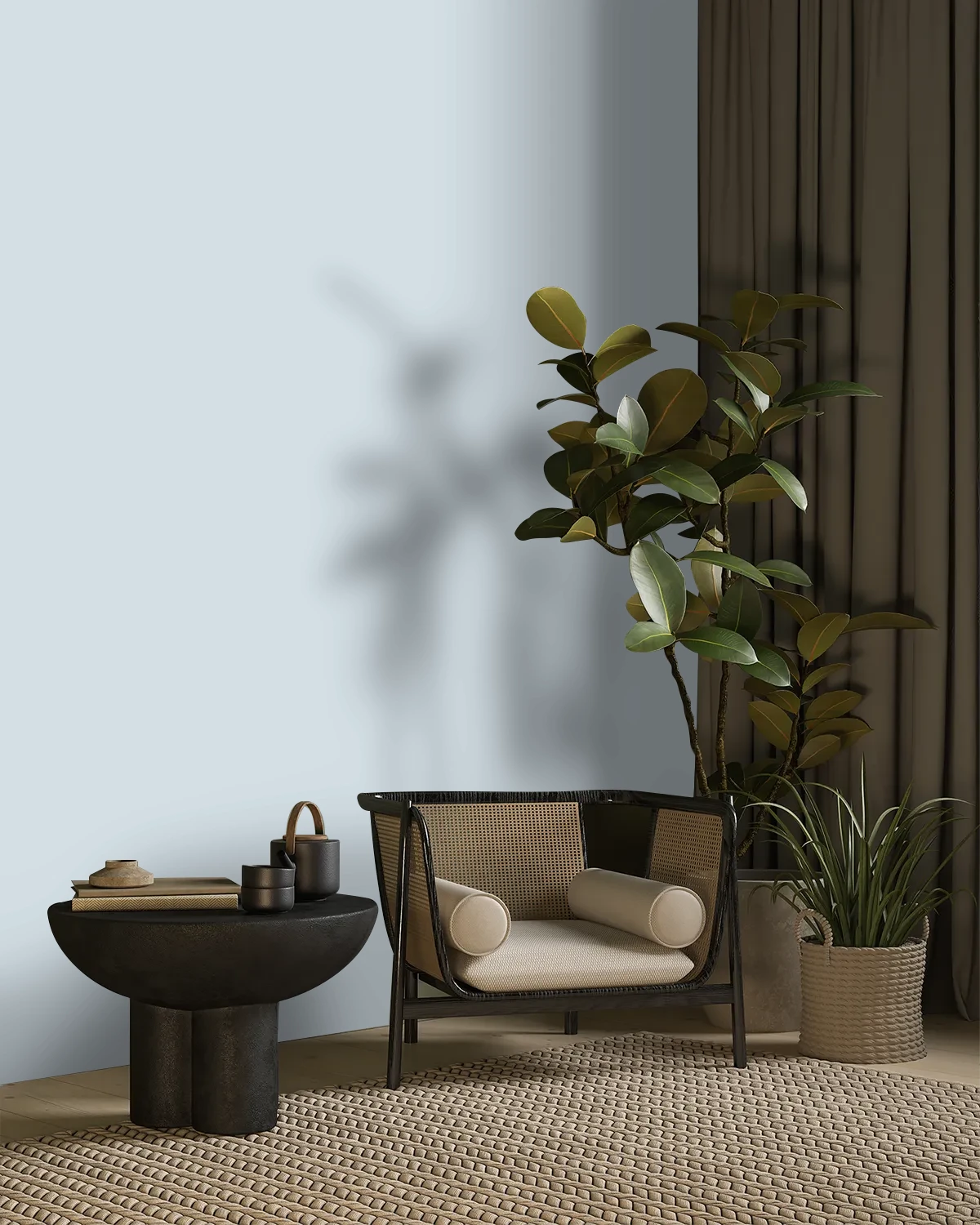 Nippon Paint's SOFT TENDRILS color on a beautifully decorated wall.