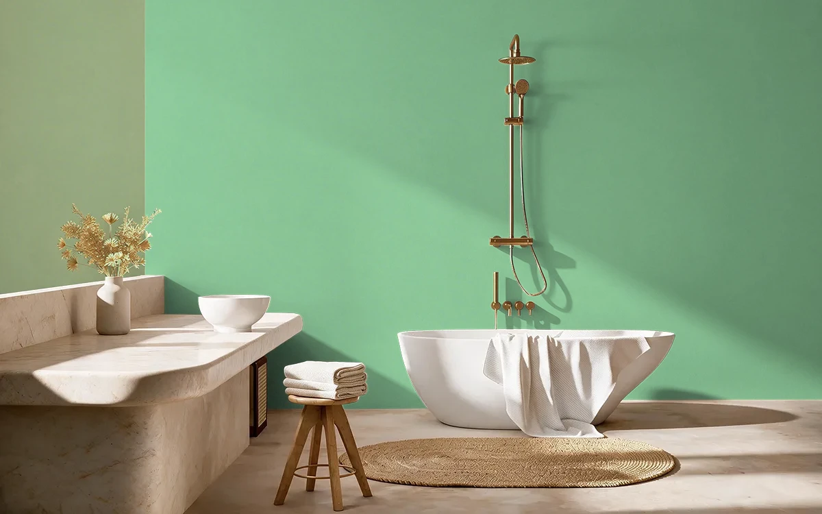 Nippon Paint's SOUTHERN RIDGES color on different wall surfaces.
