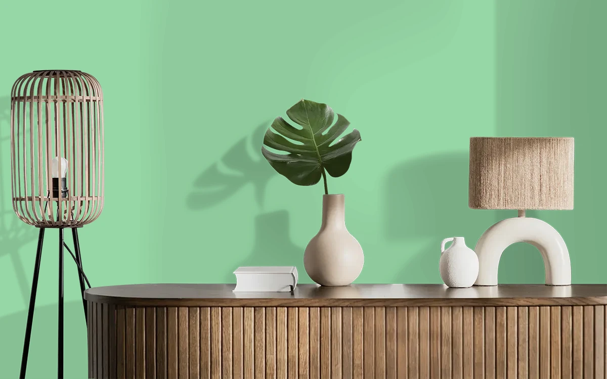 Nippon Paint's SOUTHERN RIDGES color on different wall surfaces.