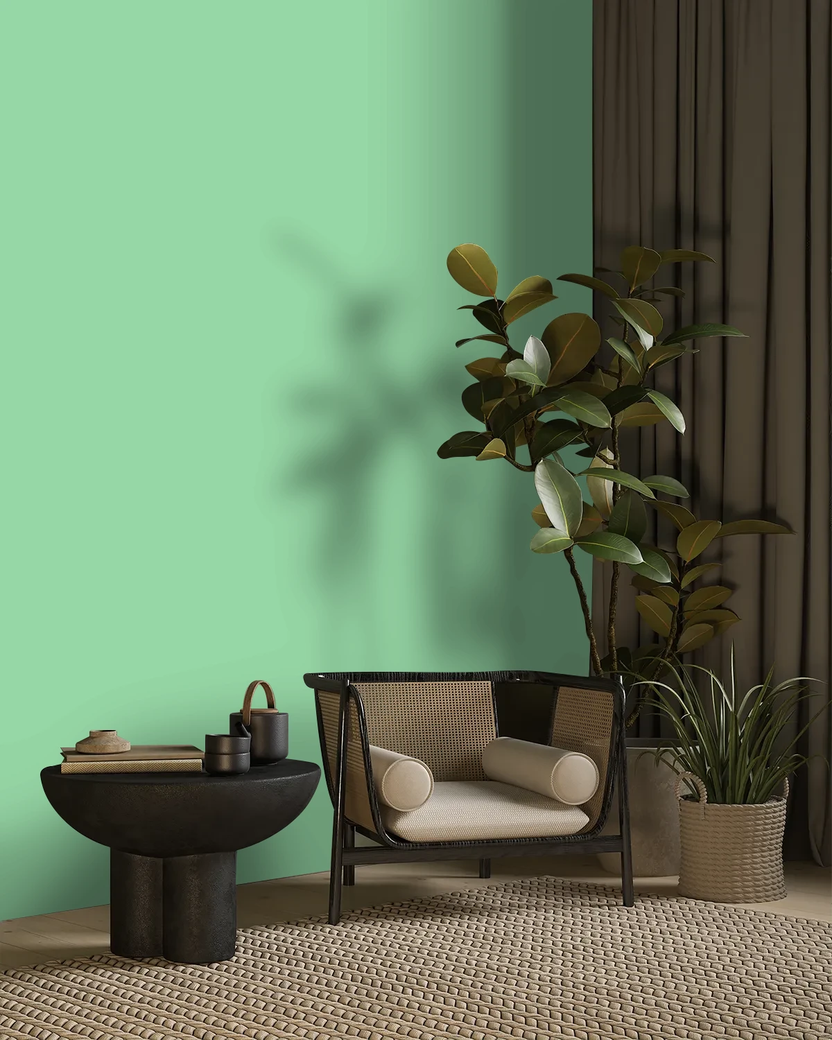 Nippon Paint's SOUTHERN RIDGES color on a beautifully decorated wall.