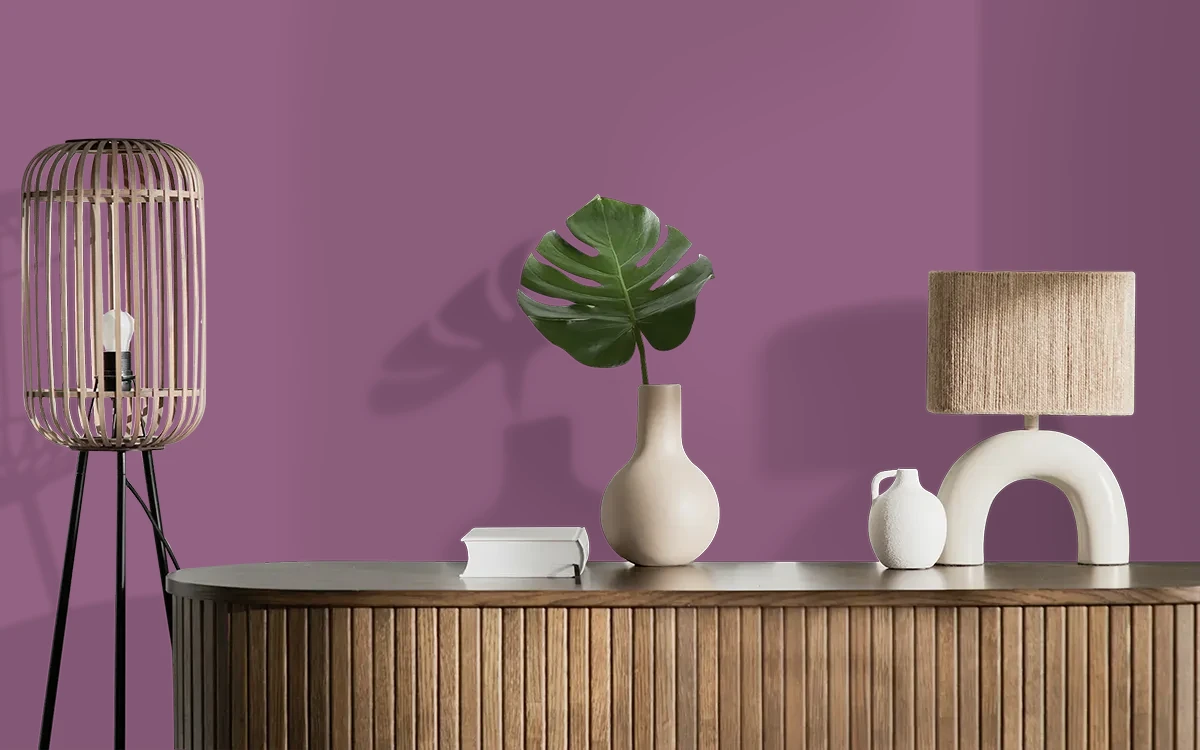 Nippon Paint's SPANISH DANCE color on different wall surfaces.