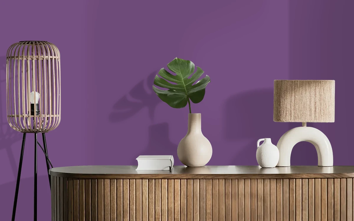 Nippon Paint's SPELLBOUND color on different wall surfaces.