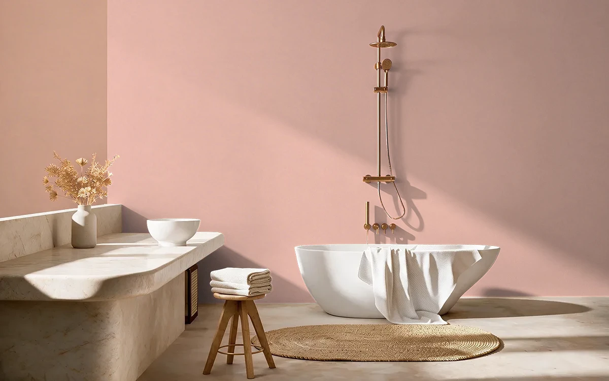 Nippon Paint's SPRING SONG color on different wall surfaces.