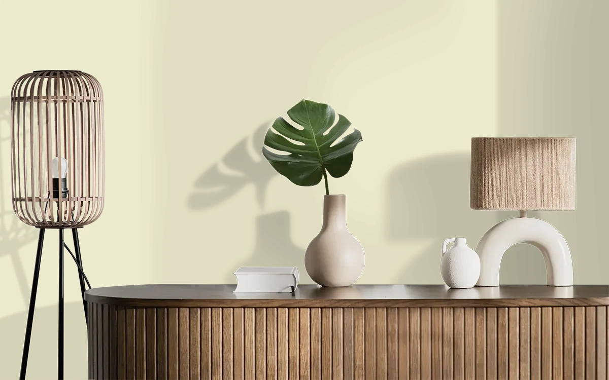 Nippon Paint's SPRINGTIME color on different wall surfaces.