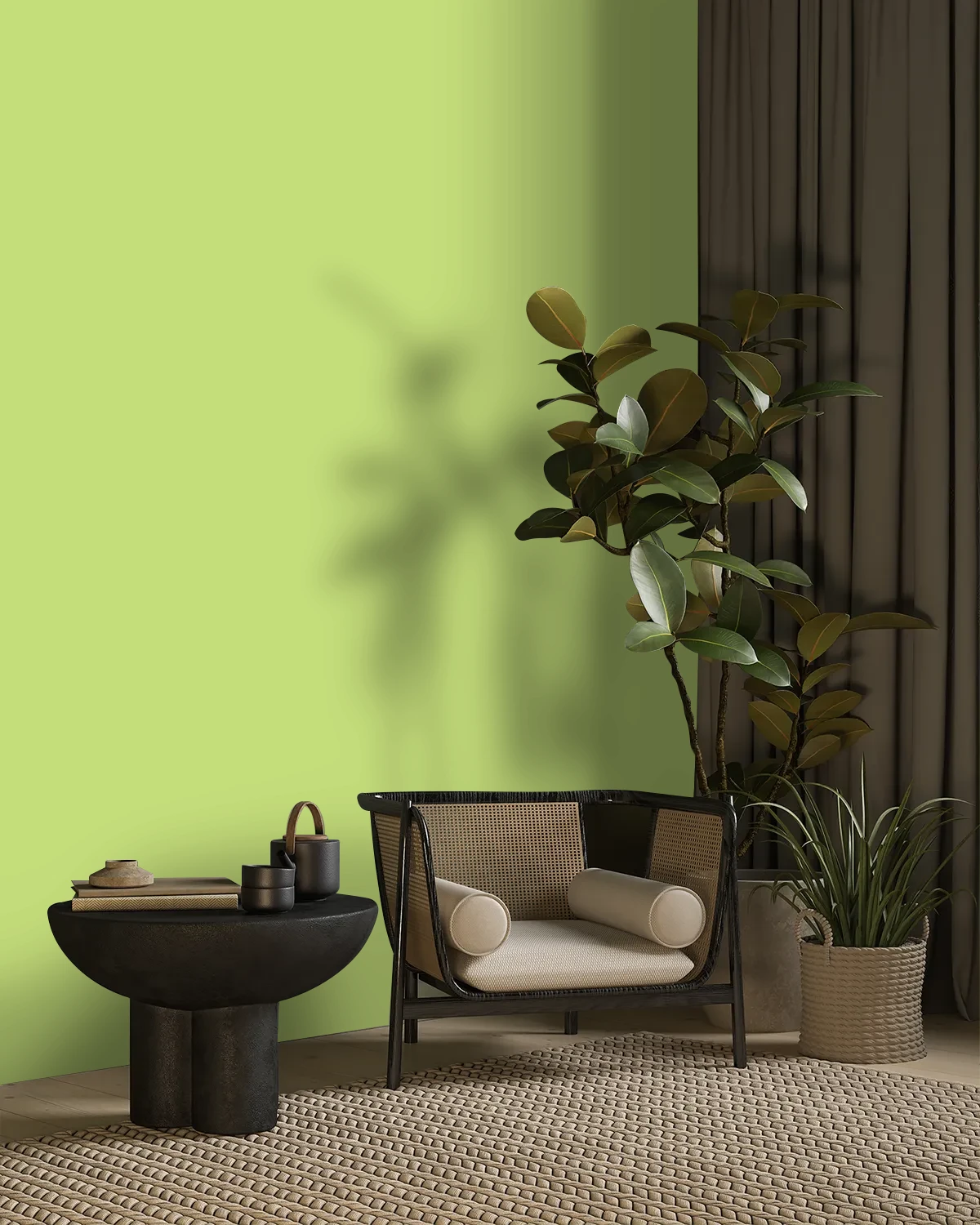 Nippon Paint's SPRITELY STEP color on a beautifully decorated wall.