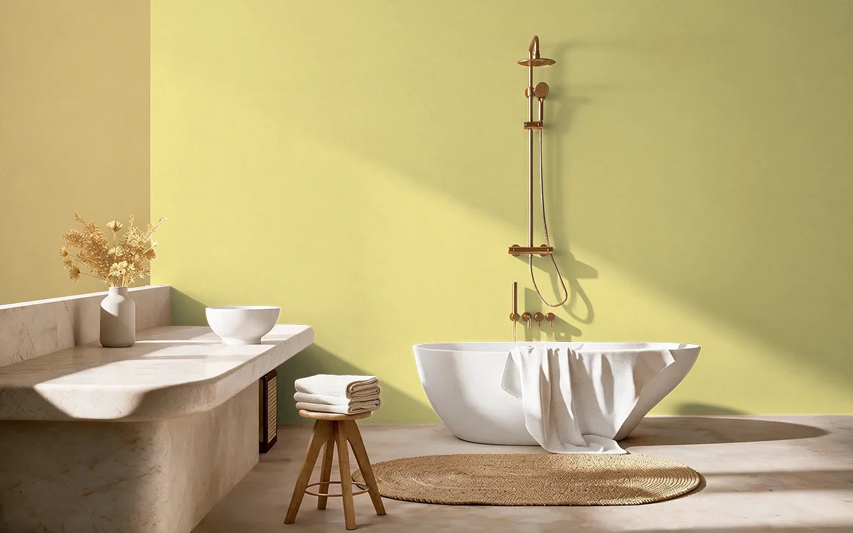Nippon Paint's STAR BRIGHT color on different wall surfaces.