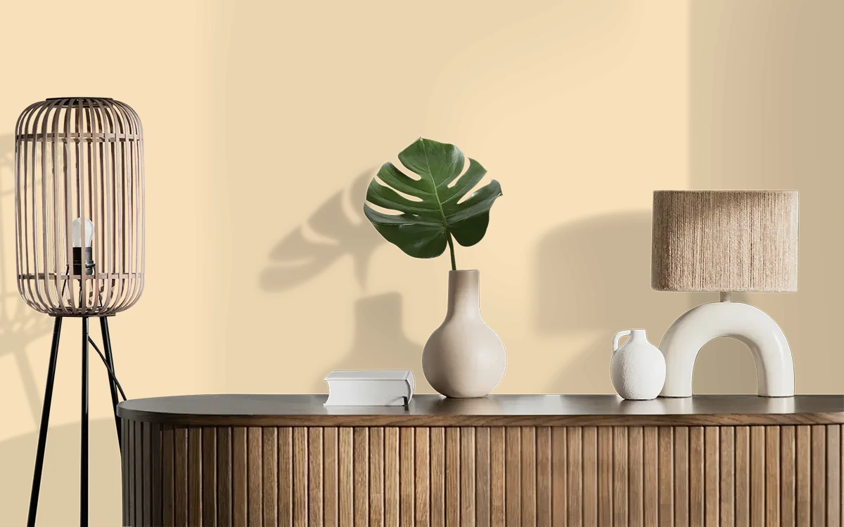 Nippon Paint's STAR MAGNOLIA color on different wall surfaces.