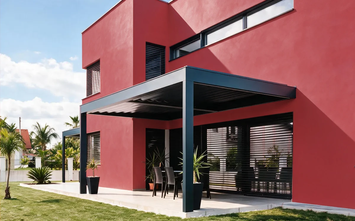 Nippon Paint's STARK RED color on different wall surfaces.