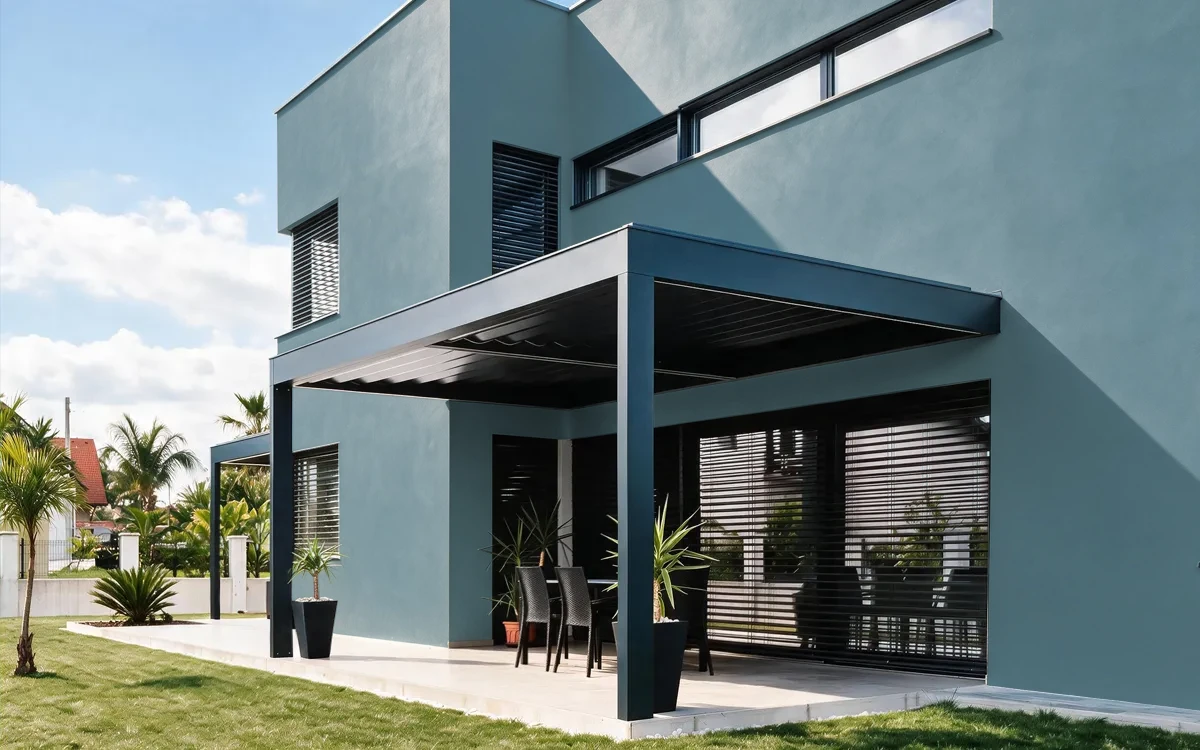 Nippon Paint's STEEL RADIANT color on different wall surfaces.