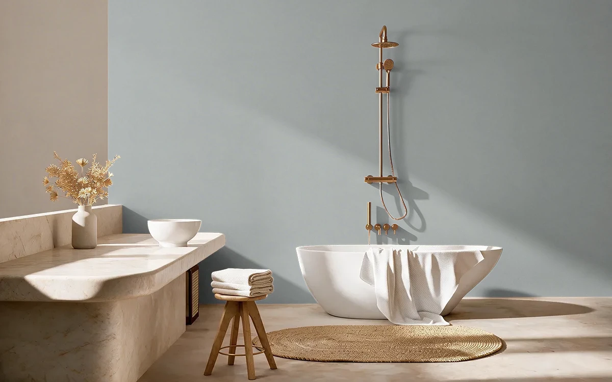 Nippon Paint's STILETTO GRAY color on different wall surfaces.