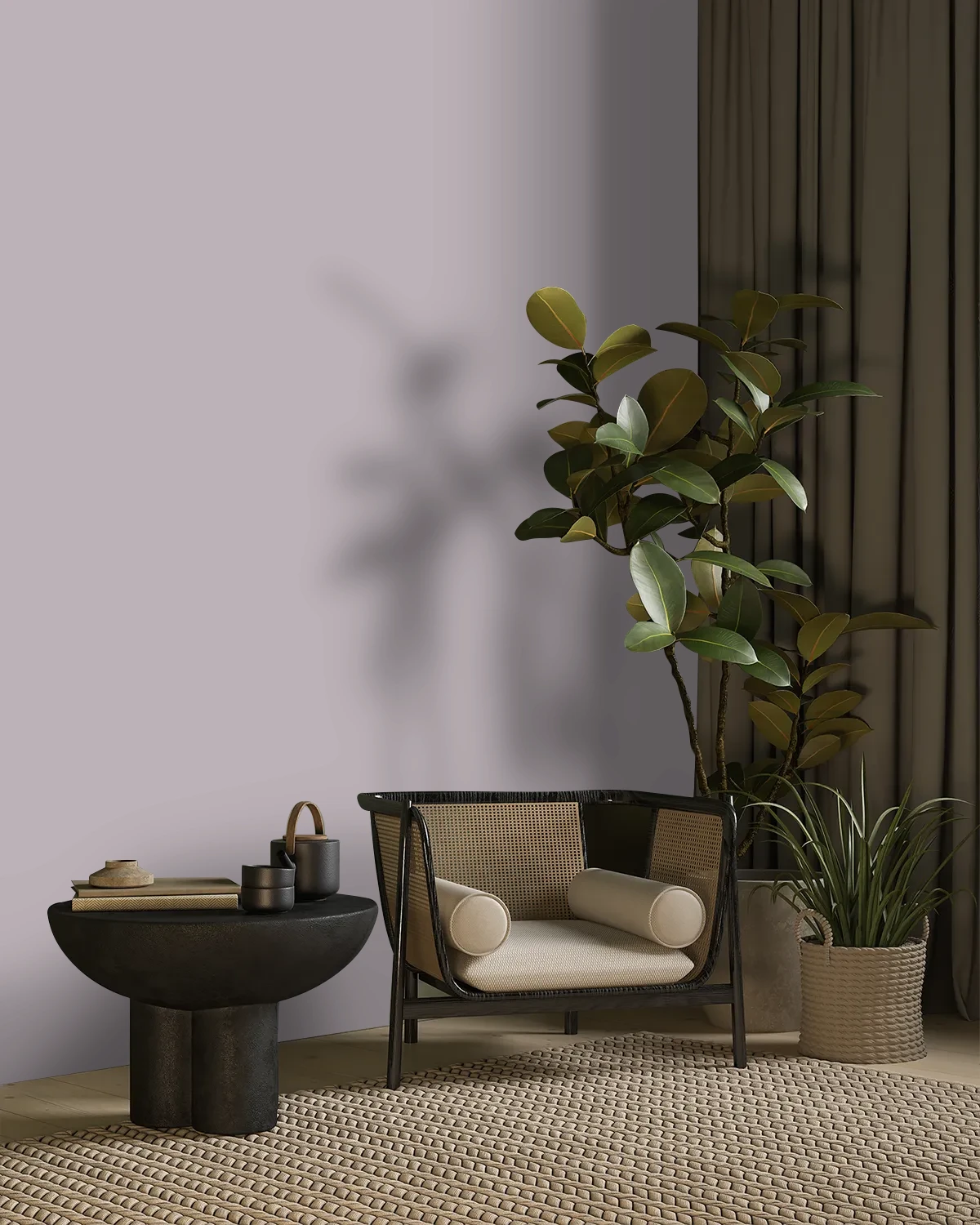 Nippon Paint's STONE AGE color on a beautifully decorated wall.