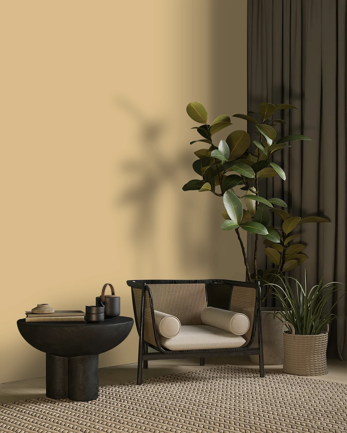 Nippon Paint's STRAW STACK color on a beautifully decorated wall.