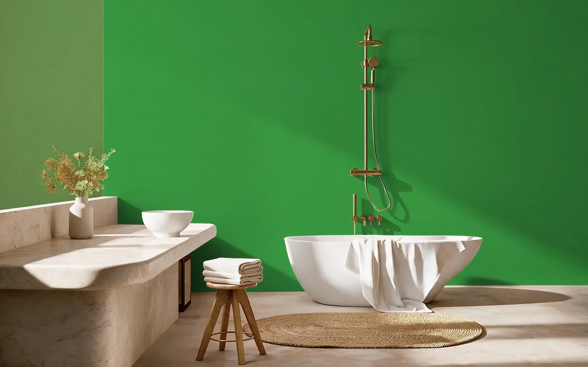 Nippon Paint's STUNNING GREEN color on different wall surfaces.