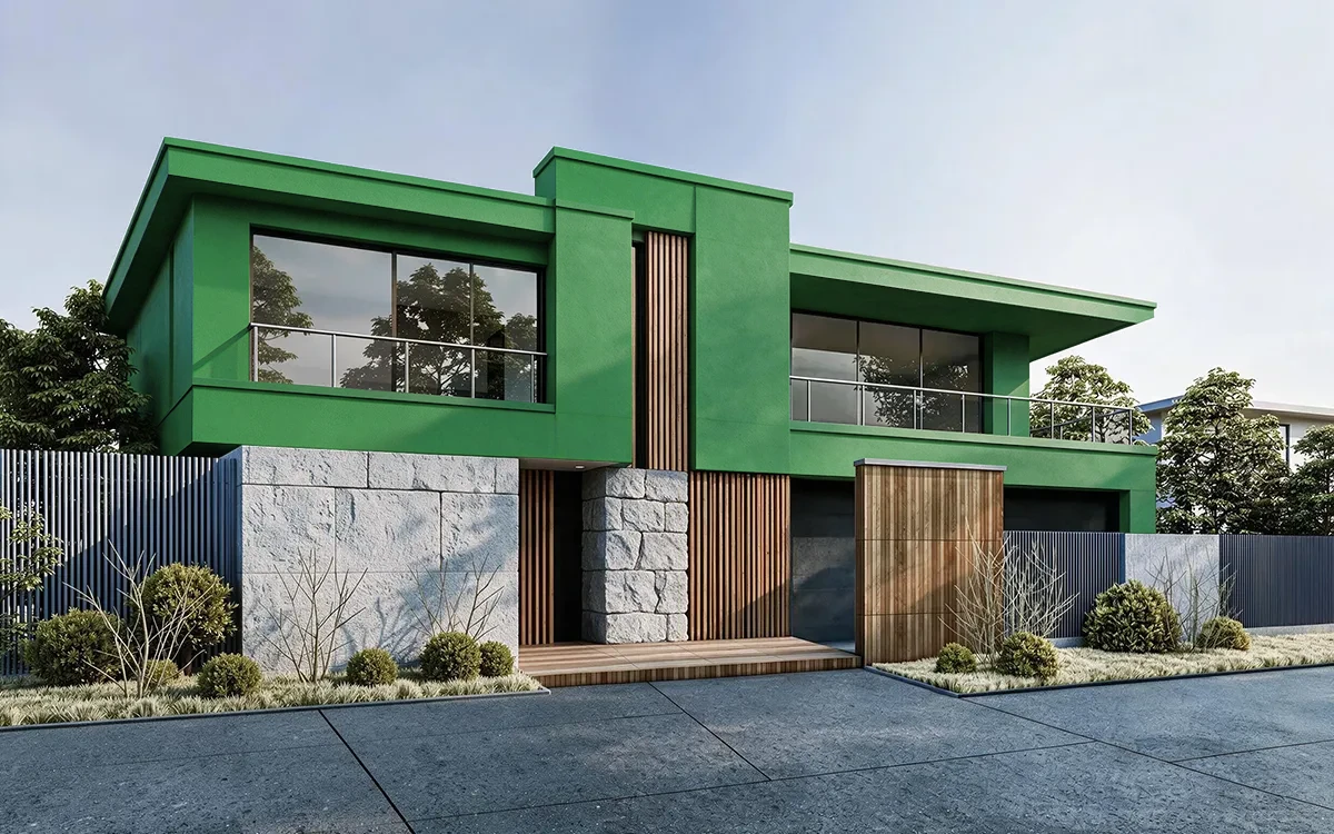 Nippon Paint's STUNNING GREEN color on different wall surfaces.