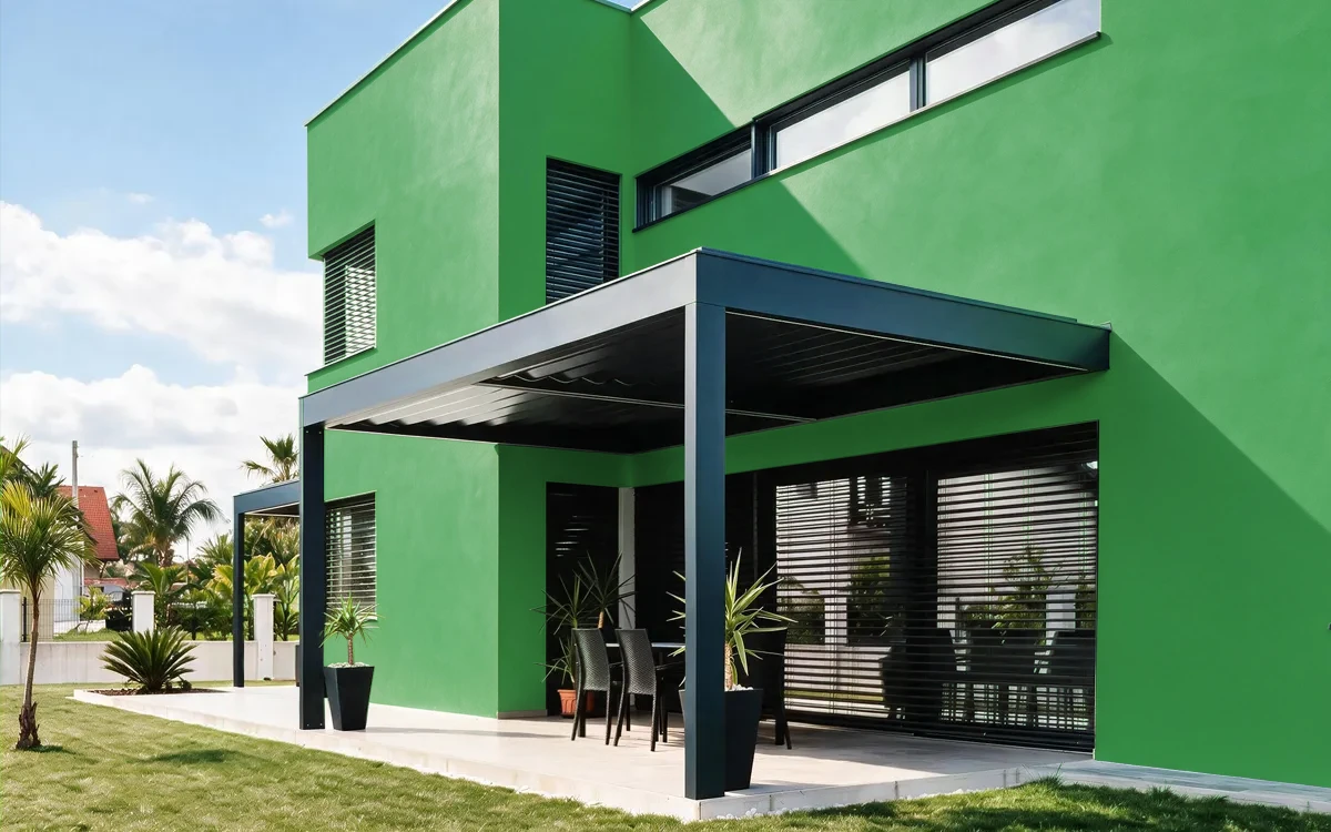 Nippon Paint's STUNNING GREEN color on different wall surfaces.