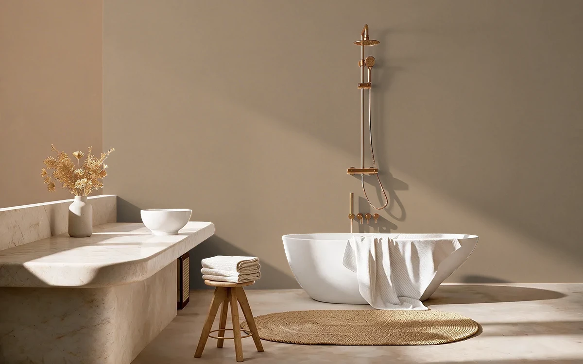 Nippon Paint's STYLISH AUBURN color on different wall surfaces.
