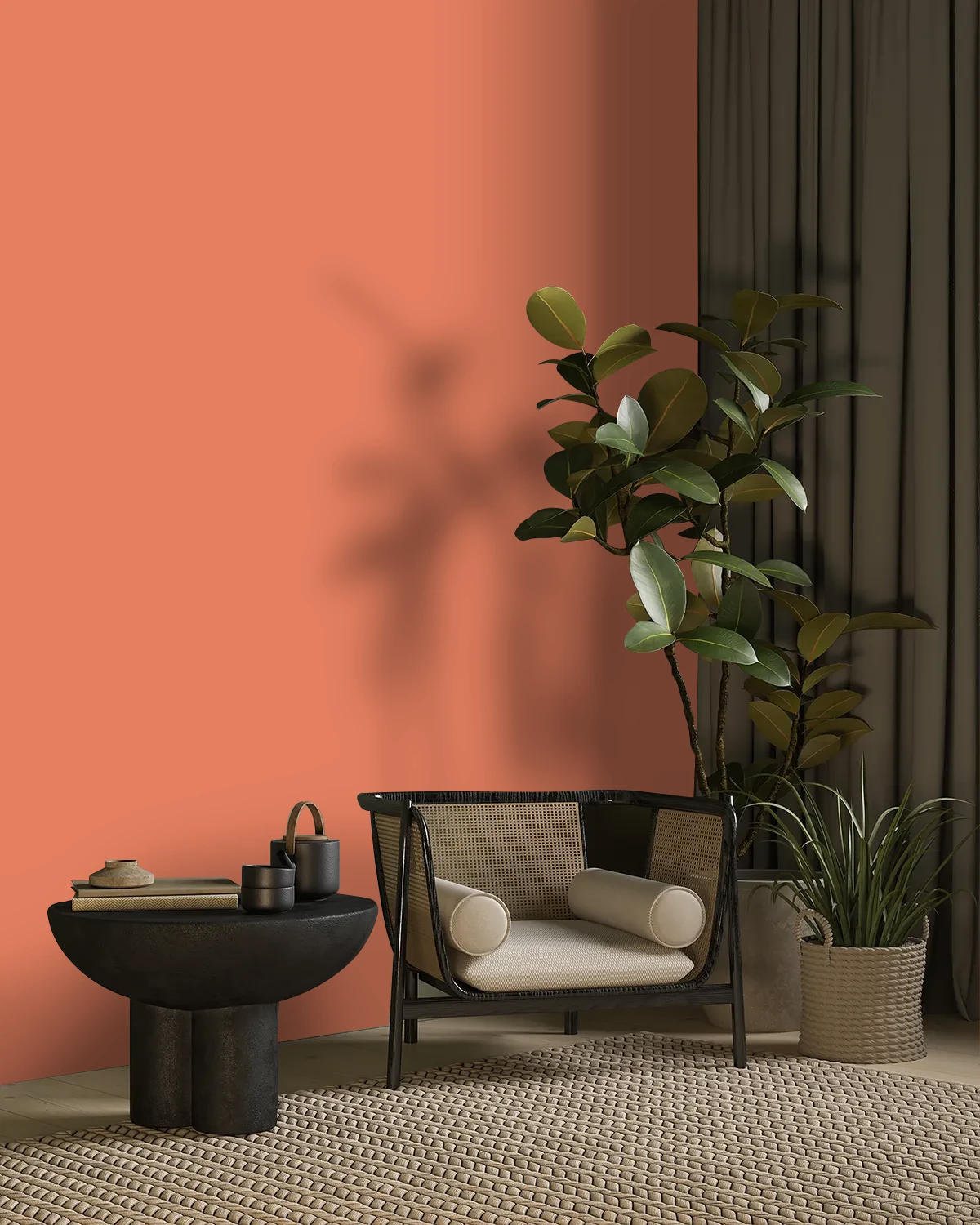 Nippon Paint's SUGAR BOWL color on a beautifully decorated wall.