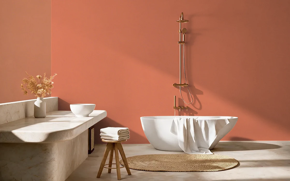 Nippon Paint's SUGAR BOWL color on different wall surfaces.