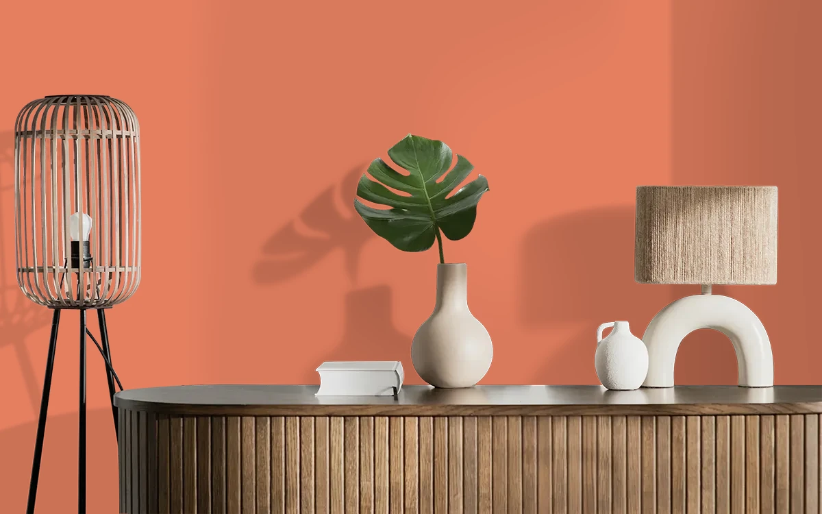 Nippon Paint's SUGAR BOWL color on different wall surfaces.