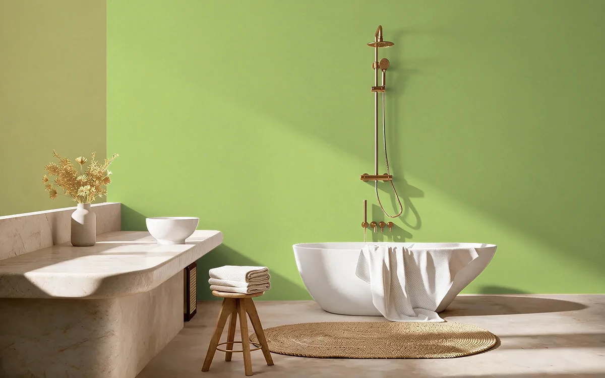 Nippon Paint's SUGAR CANE color on different wall surfaces.