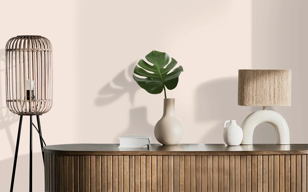 Nippon Paint's SUGAR PINK color on different wall surfaces.