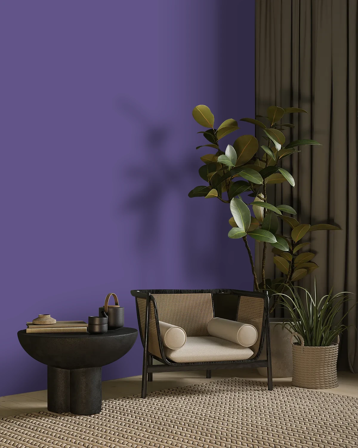 Nippon Paint's SULTAN BLUE color on a beautifully decorated wall.