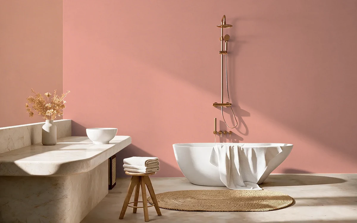 Nippon Paint's SUMMER BERRY color on different wall surfaces.