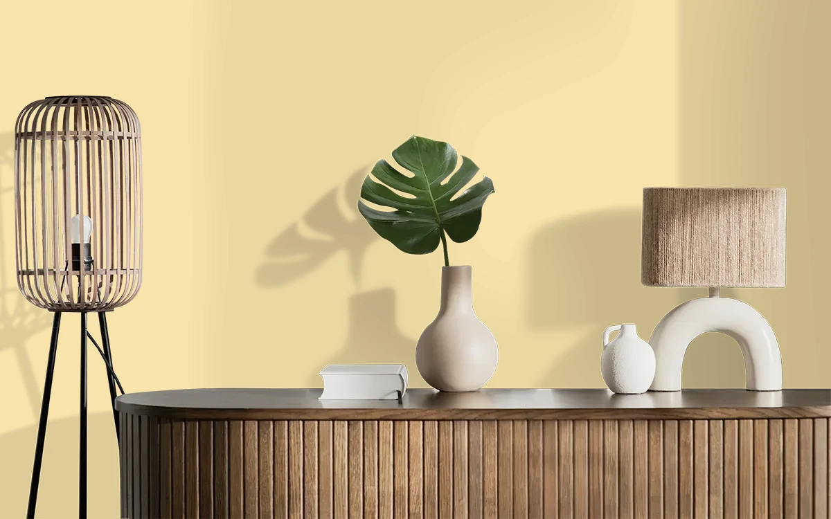 Nippon Paint's SUMMER PLACE color on different wall surfaces.