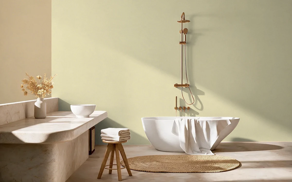 Nippon Paint's SUN SCREEN color on different wall surfaces.